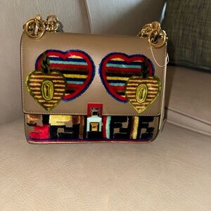 Fendi Velvet Kan I Jacquard Liberty Bag